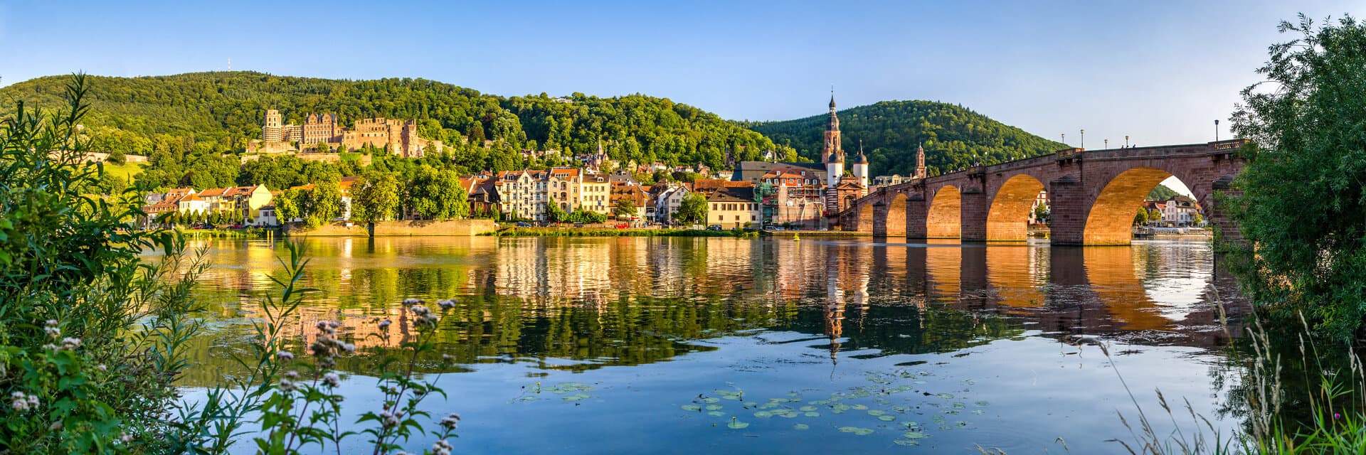 Heidelberger Schloss und Alte Brücke über den Neckar