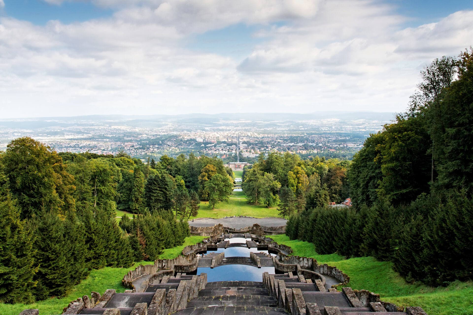 Blick vom Bergpark Wilhelmshöhe über Kassel